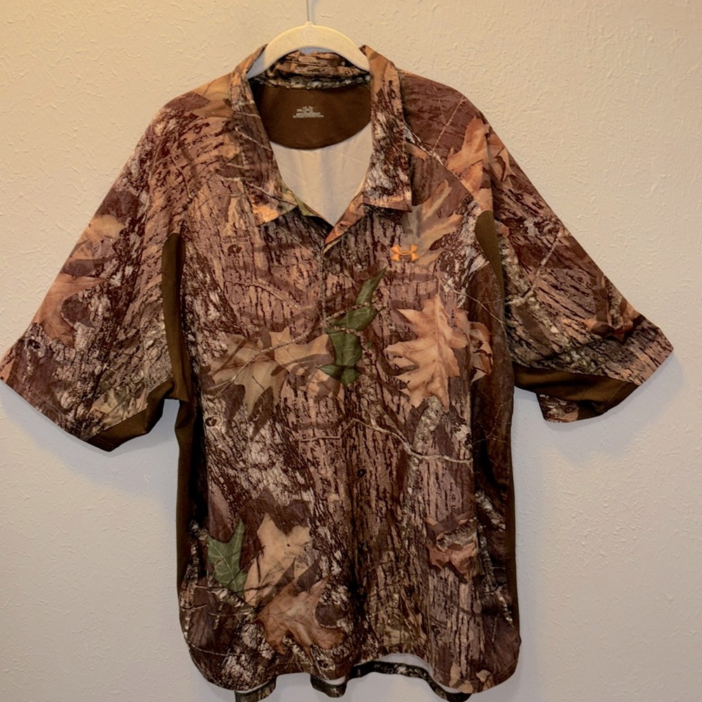 Under Armour Camo Mossy Oak Breakup Hunting Shirt Men’s Size 2X